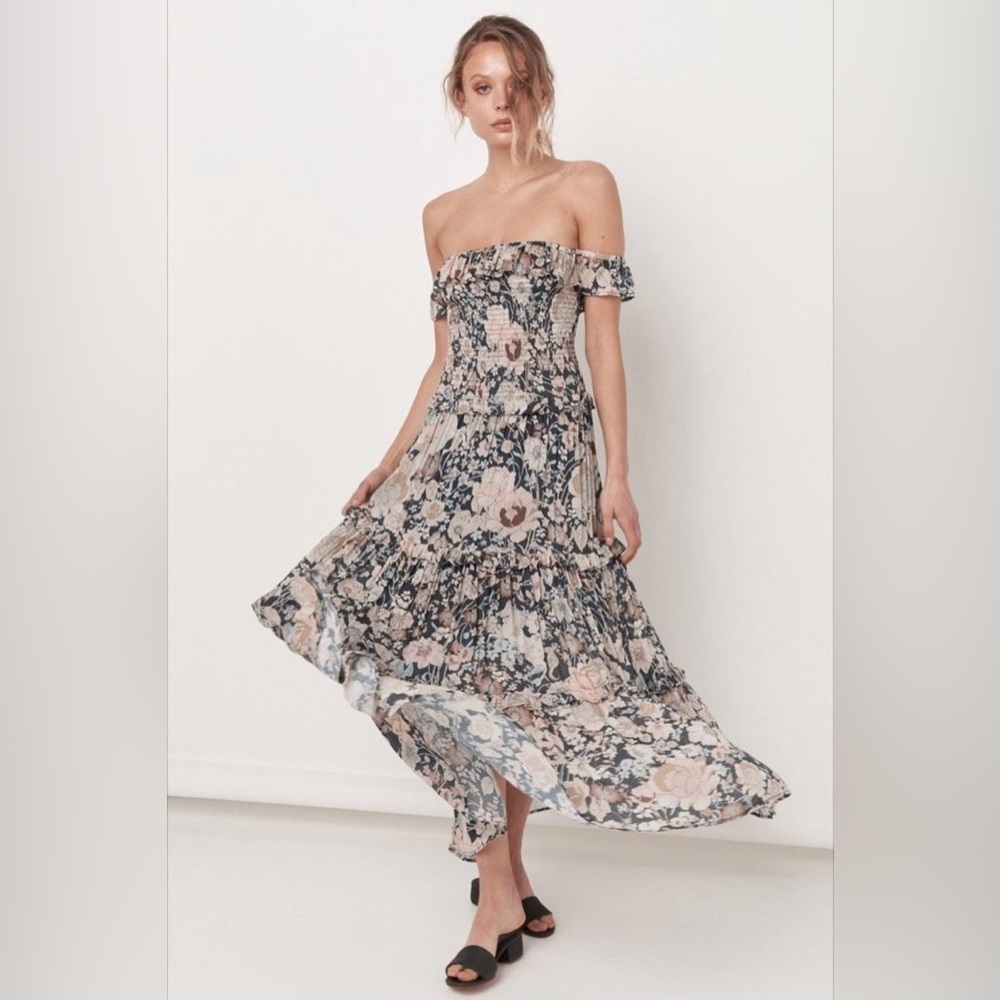 Spell Black and White Ruffled Tiered Sundress - Picture 2 of 4